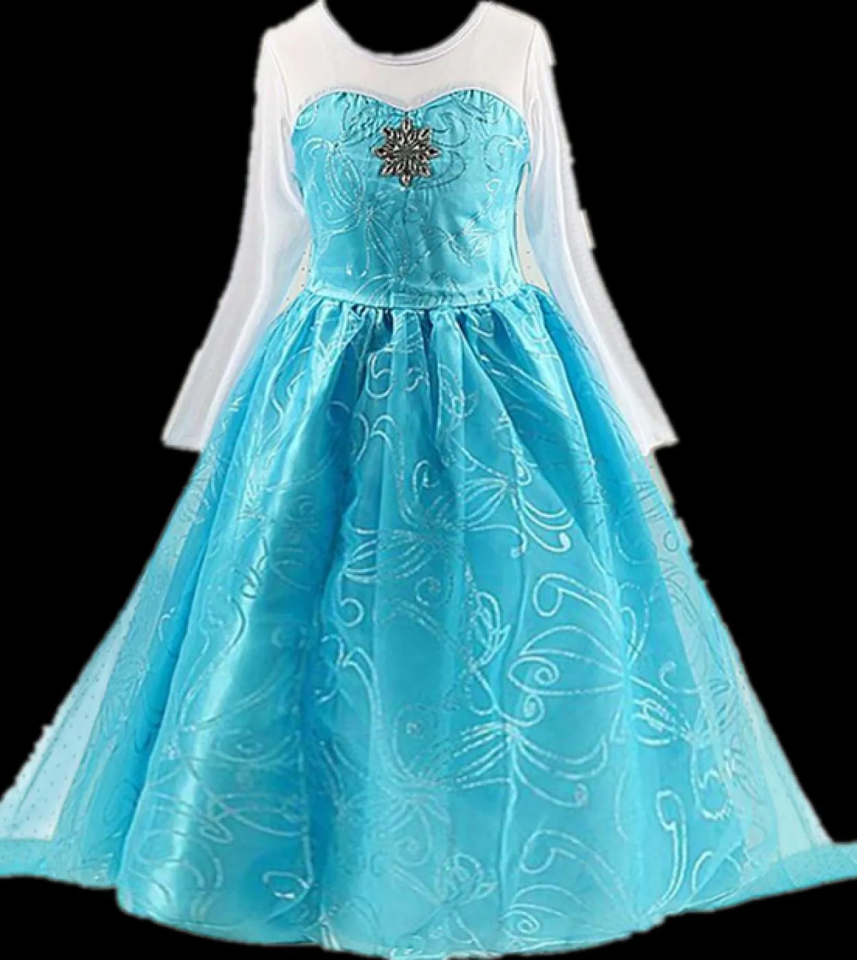 5 pezzi Fancy Girl Cosplay Princess Dress Girls Blue Paillettes Pasqua Carnevale Travestimento Costume Bambini Festa di complean