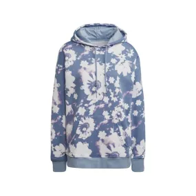 ADIDAS FELPA  DONNA ORIGINALS HOODIE FANTASIA FIORI COLORE AZZURRO