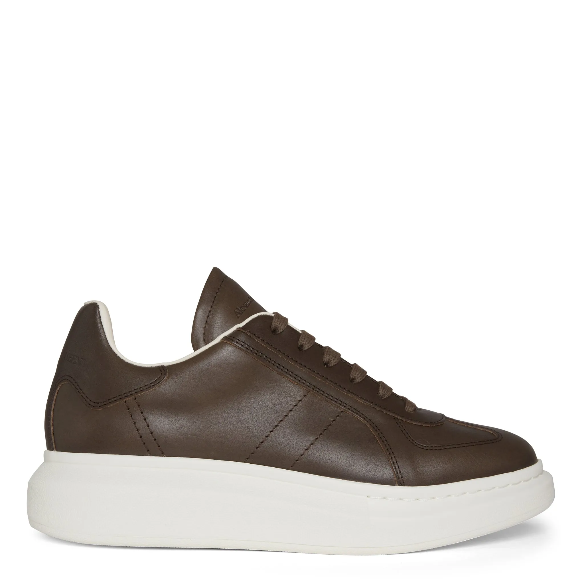 ALEXANDER MCQUEEN  Sneakers oversize retrò in pelle marrone