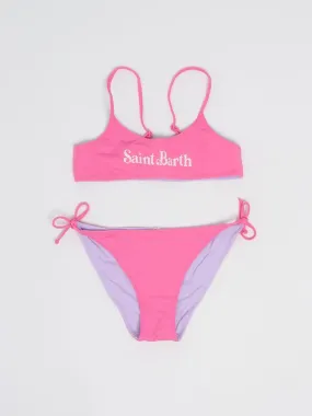 Bikini bambina MC2 Saint Barth reversibile Rosa-Lilla