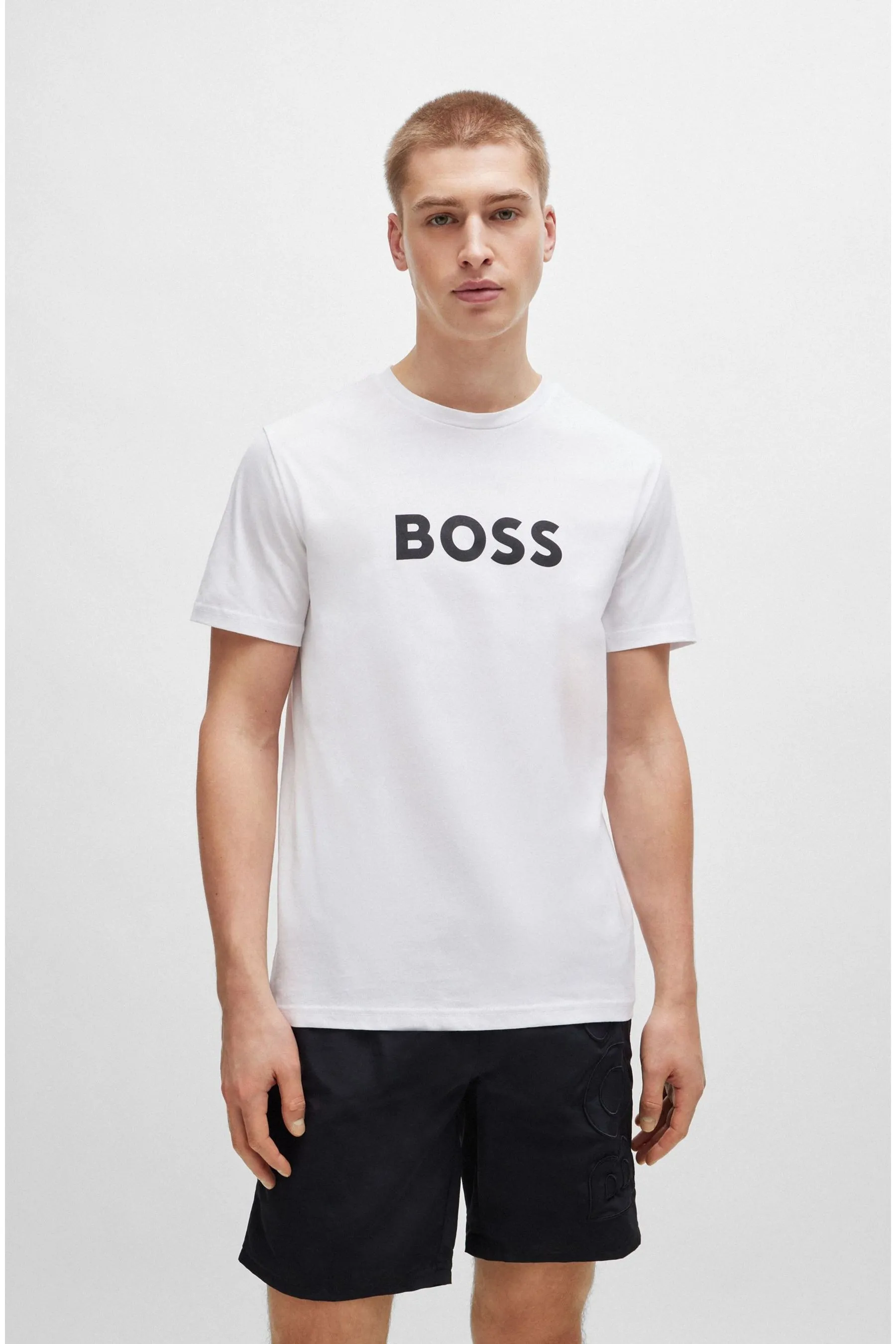 BOSS - T-shirt in jersey con logo Stampa