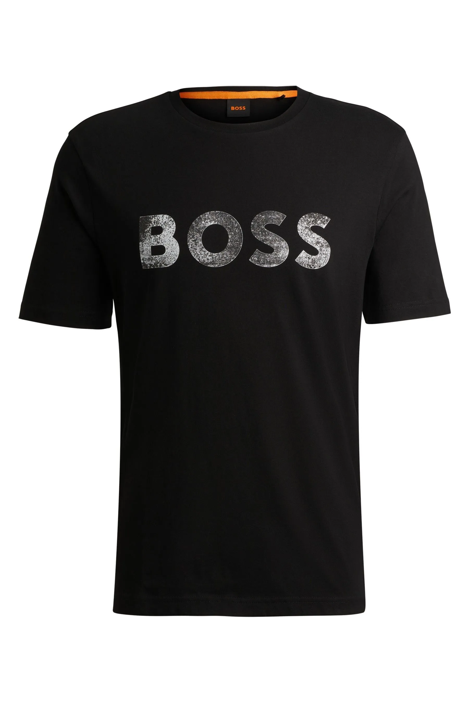 BOSS - T-shirt in jersey e cotone con stampa del logo