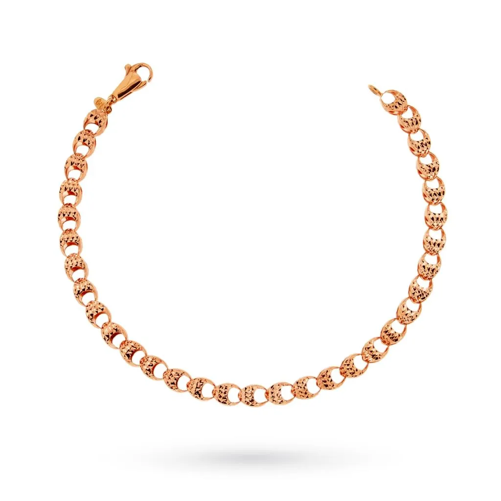 Bracciale in oro rosa 18kt con maglia diamantata