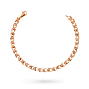 Bracciale in oro rosa 18kt con maglia diamantata