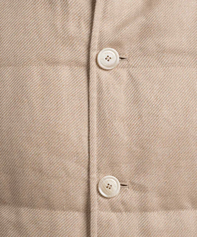 Brunello Cucinelli Piumino beige realizzato in lino, lana e seta MW4821852