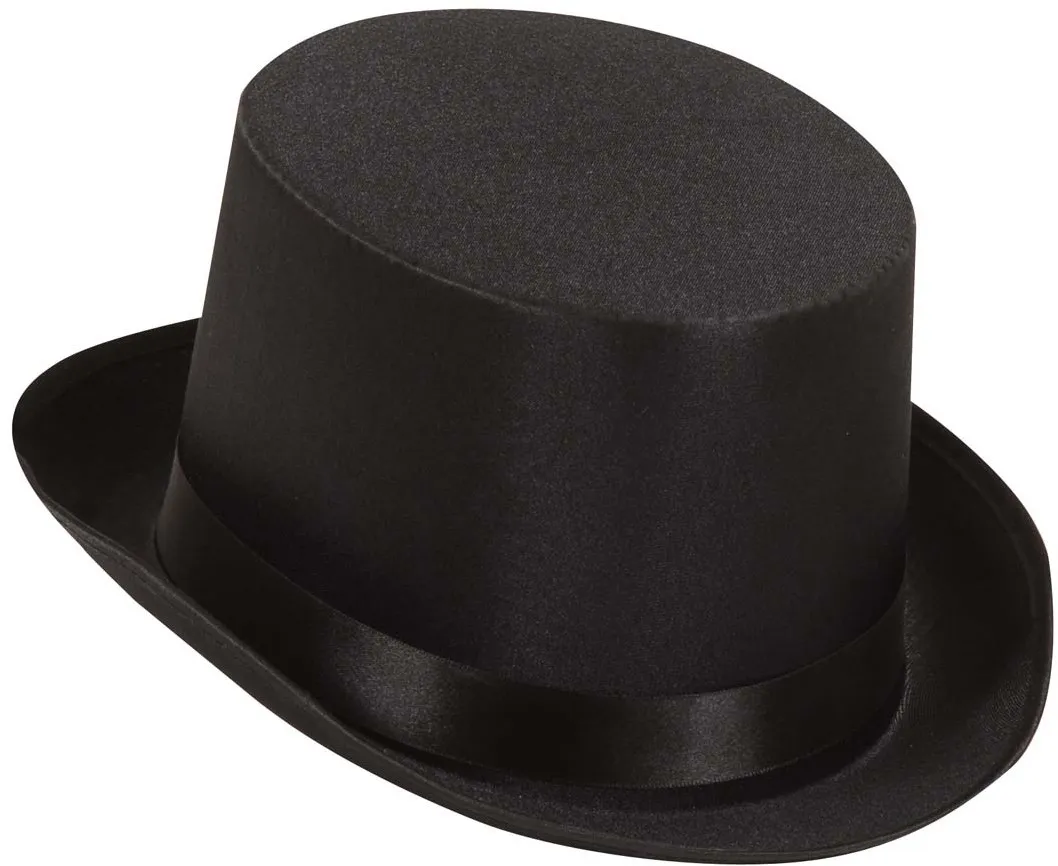 Cappello cilindro in raso nero