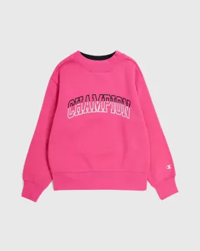 Champion Felpa Girocollo Color Punch Rosa Bambina