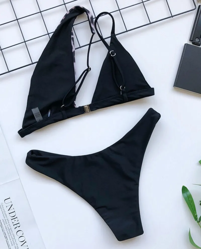 Costume da bagno vintage monospalla scava fuori costume da bagno con fibbia Costume da bagno perizoma bikini bianco Push Up Cost