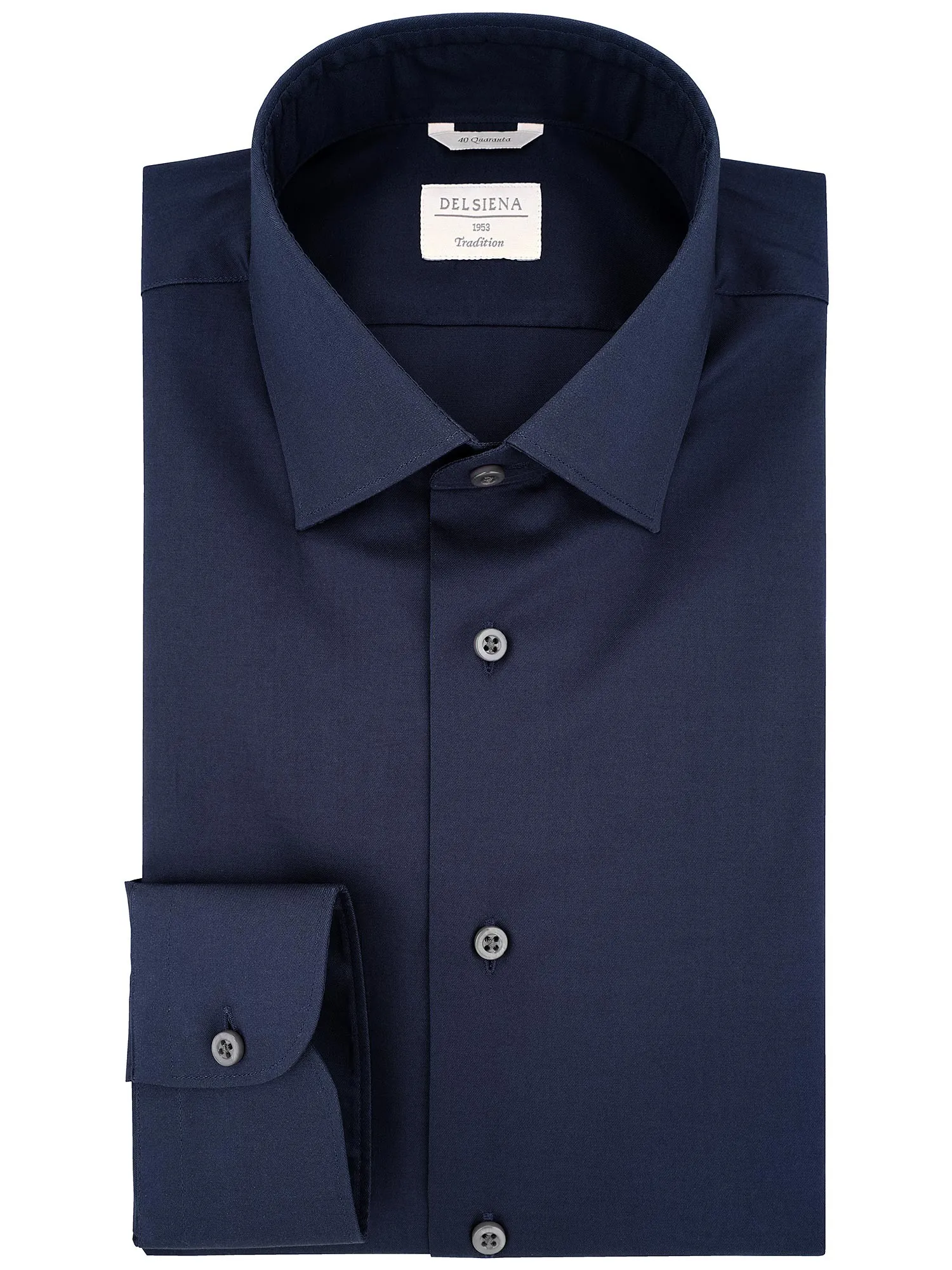 Dark blue shirt in cotton twill fabric