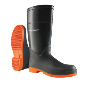 DUNLOP  87982 Men's Grey/Orange 16 Inch PVC Waterproof, Slip Resistant, Steel Toe, Pull On Boot