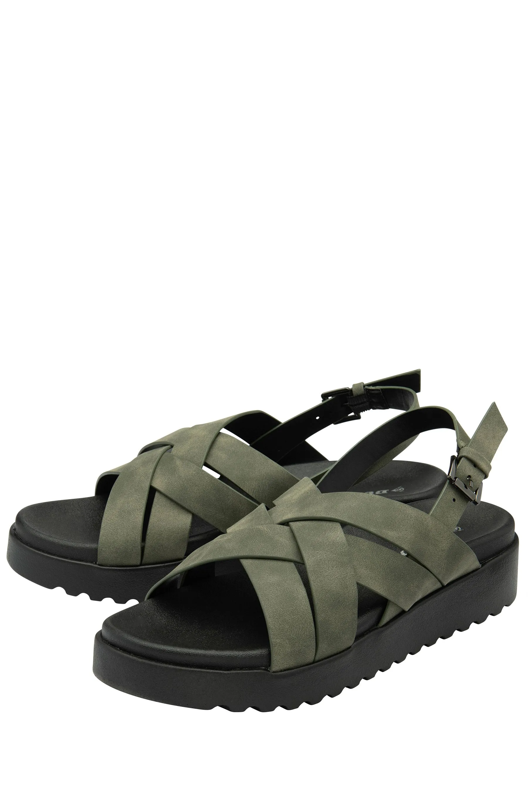 Dunlop Ladies - Sandali flatform con incrocio