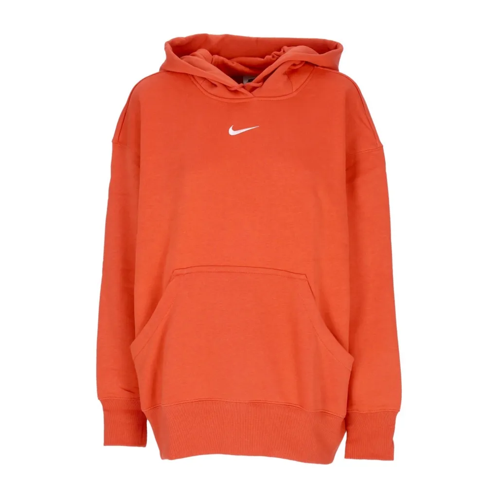 felpa cappuccio donna sportswear phoenix fleece oversized pullover hoodie MANTRA ORANGE/SAIL