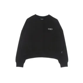 felpa girocollo corta donna logo crewneck BLACK