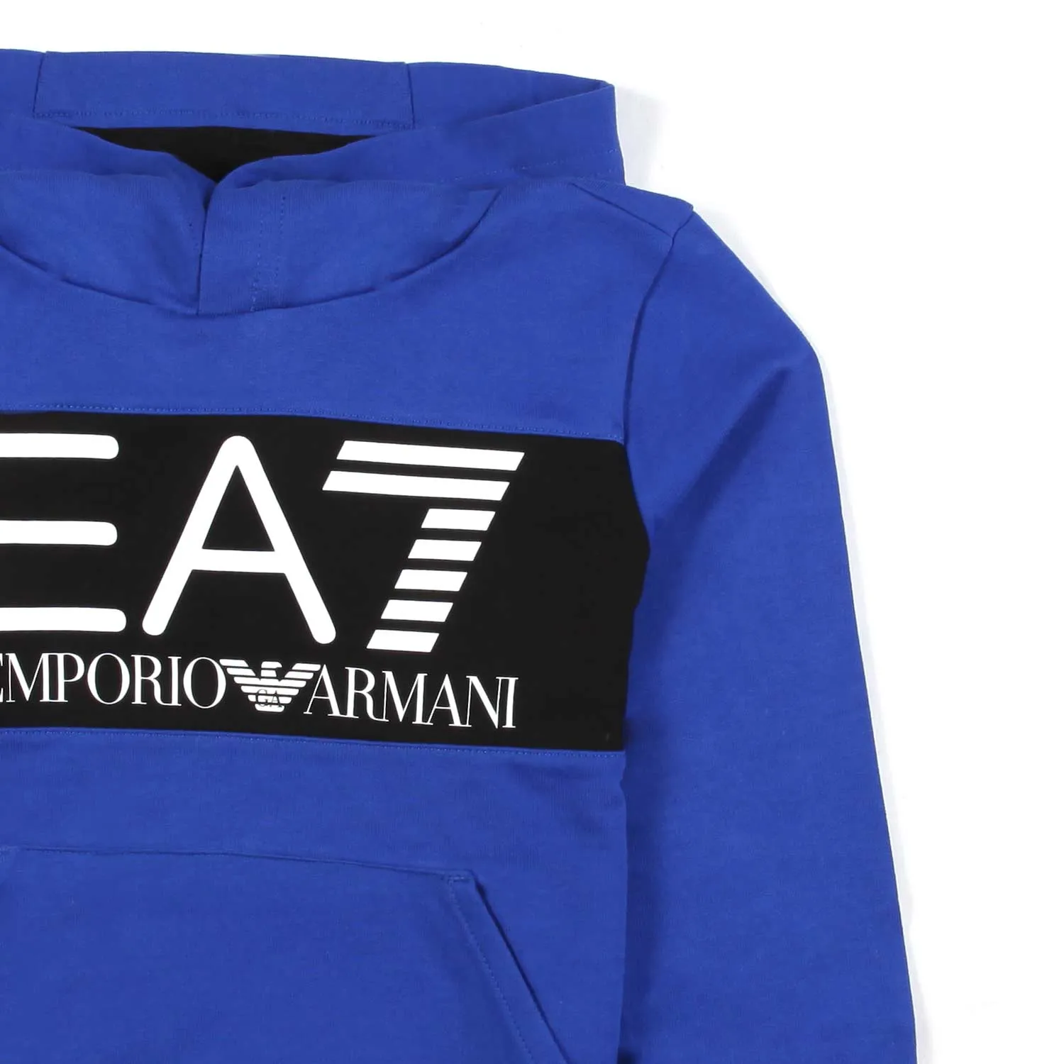 Felpa Hoodie Blu Royal Con Striscia Nera