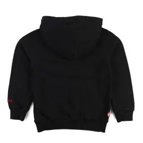 Felpa Hoodie Mc2 Nera Con Ricamo Rosso