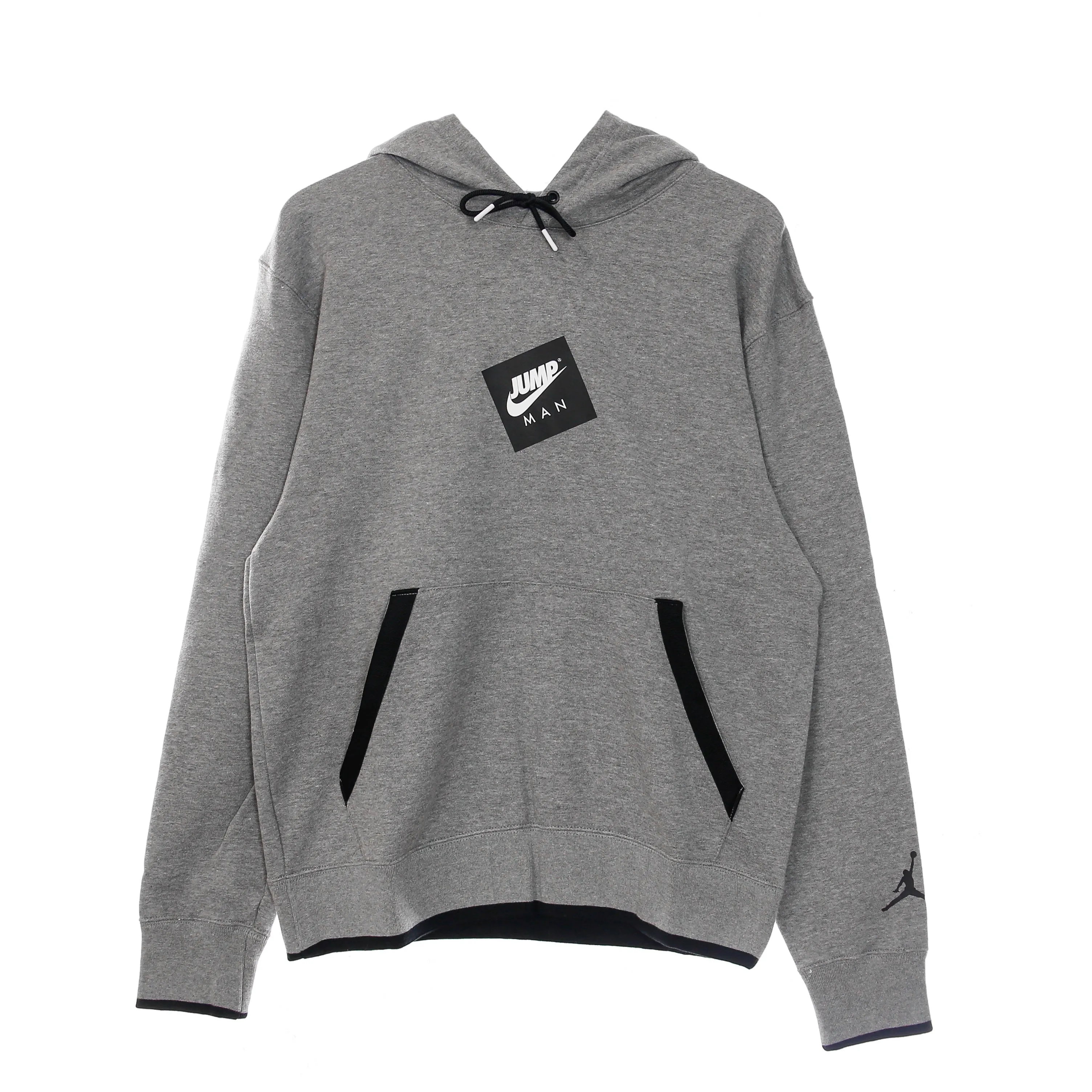 Felpa Leggera Cappuccio Uomo Jumpman Fleece Hoodie Carbon Heather/black