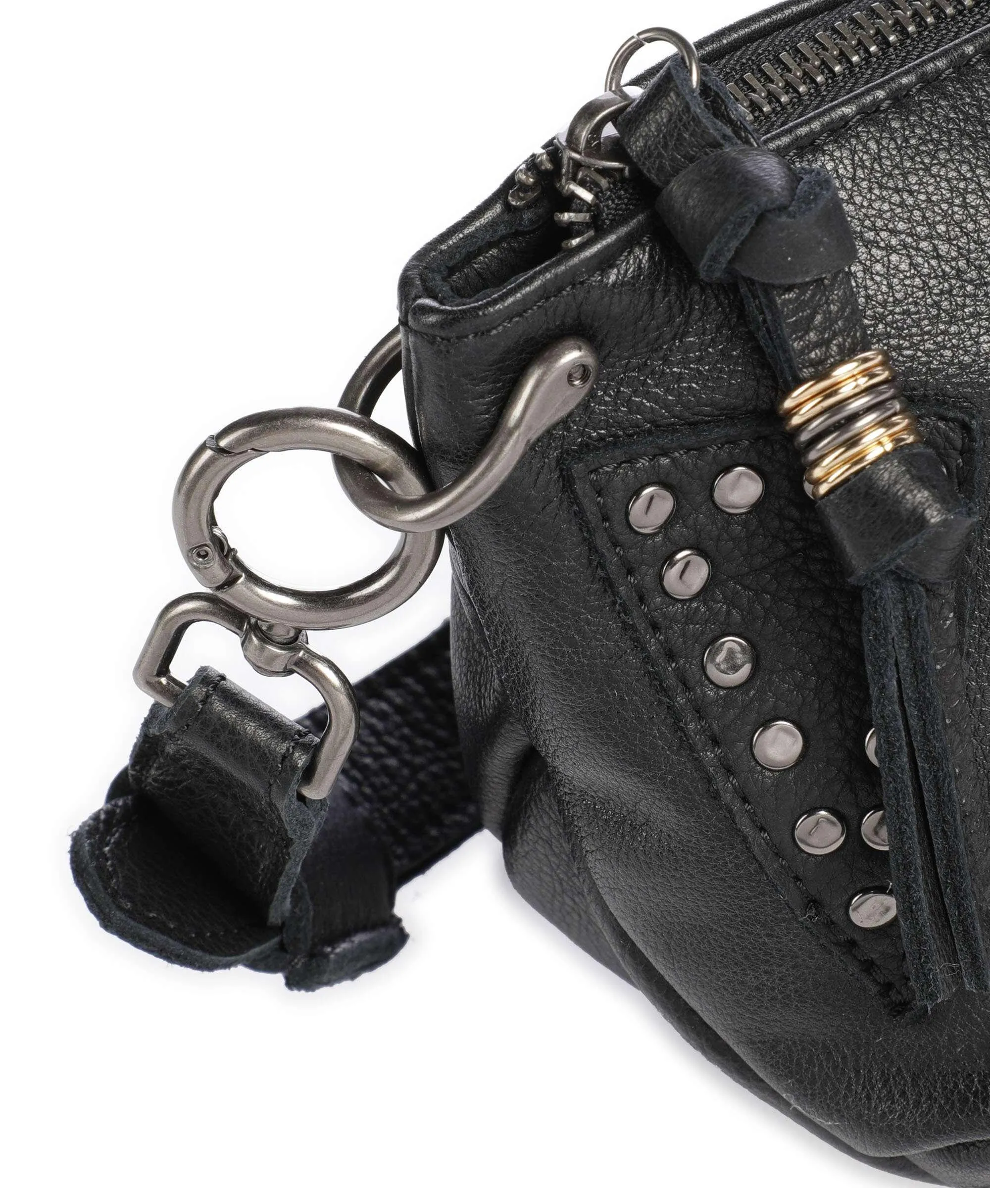  FredsBruder Wild Ones Borsa a tracolla pelle ruvida nero  