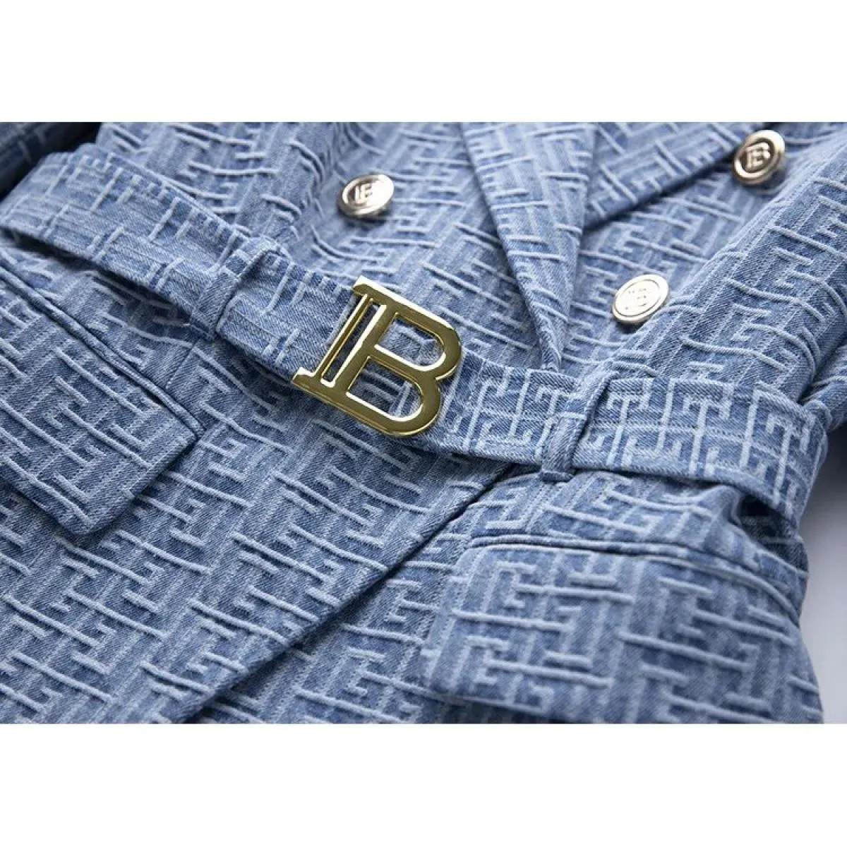 High Street Newest 2023 Designer Jacket Giacca da donna doppio petto con bottoni leone Monogram Jacquard con cintura Blazer in d