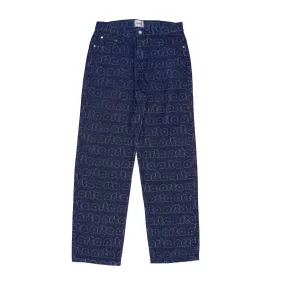 Jeans Uomo Paul Allover Logo Denim Pants Blue/white