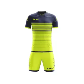 KIT ELIOS    MAGLIA E PANTALONCINO CALCIO COLOREGIALLO FLUO BLU