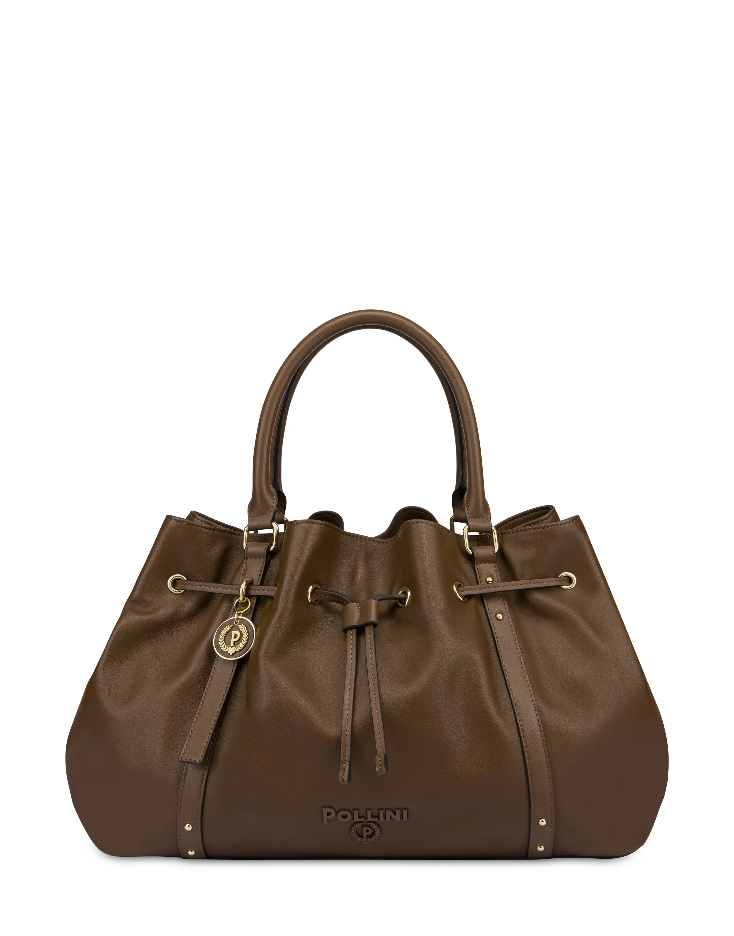     Linea Pollini Borsa Doppio Manico In Nappa Serena Medium Marrone/marrone