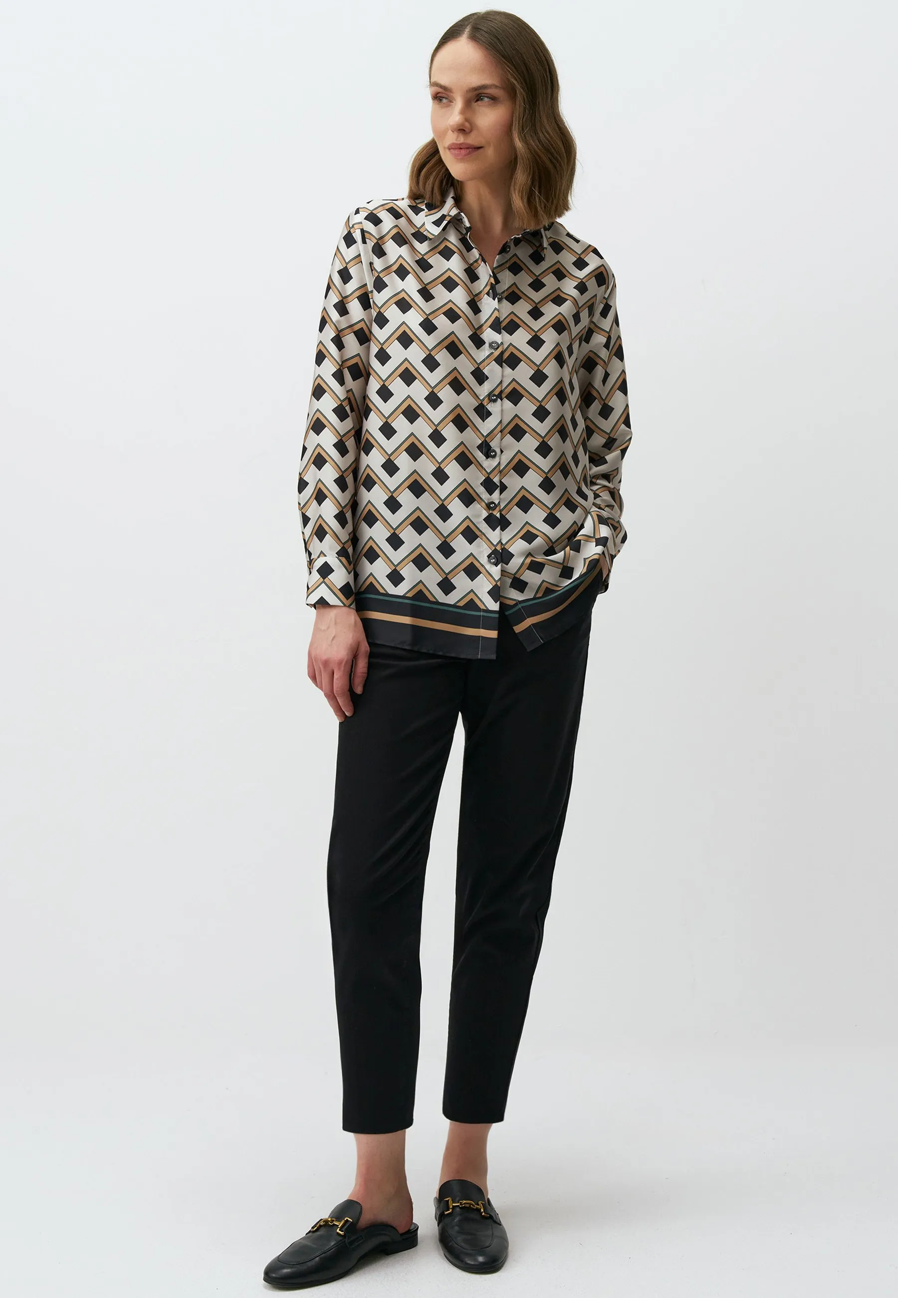 LONG SLEEVE GEOMETRIC PATTERNED  - Camicia