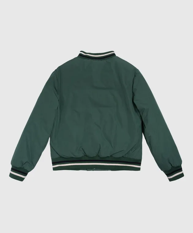 Moncler ENFANT Piumino bomber verde da bambino Siko con logo J29541A0002154A91810