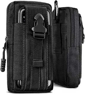 ONEFLOW Survival Case Compatibile con HTC One Mini 2 – Custodia in nylon con moschettone, tattica EDC con supporto per cintura, 