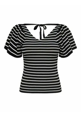 ONLLEELO STRIPE BACK V NECK - T-shirt con stampa