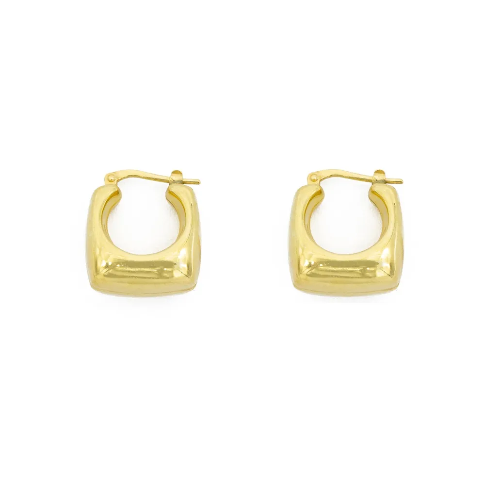 Orecchini a Cerchio “Square Gold” in Argento 925%