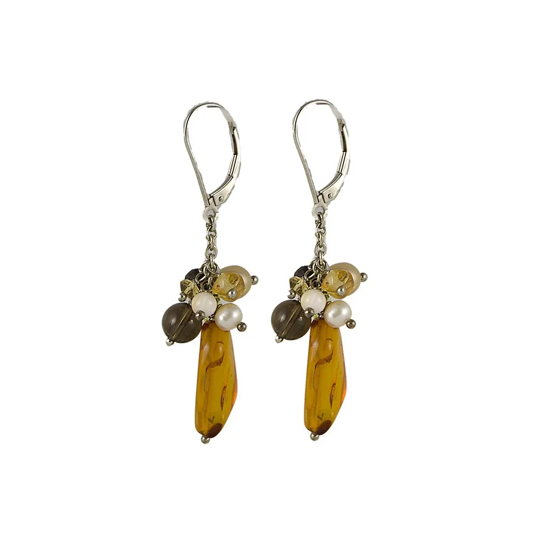 ORECCHINI IN ARGENTO E AMBRA