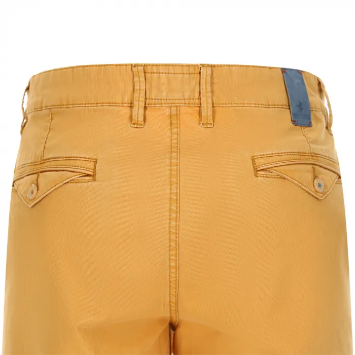 Pantaloncini chino da uomo Sea Barrier in cotone elasticizzato con tasca a patta Giallo ocra