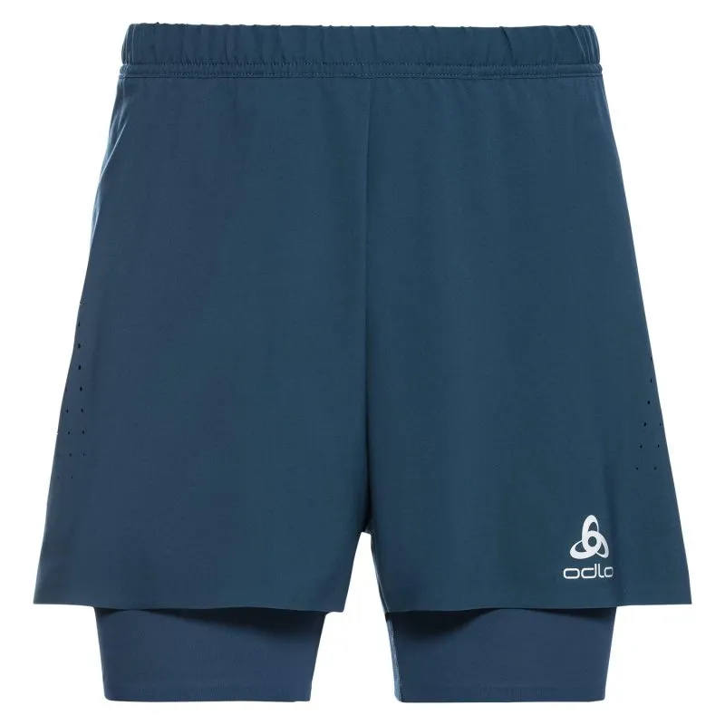 Pantaloncini da corsa da uomo Odlo 2 En 1 Zeroweight (Blue Wing Teal)