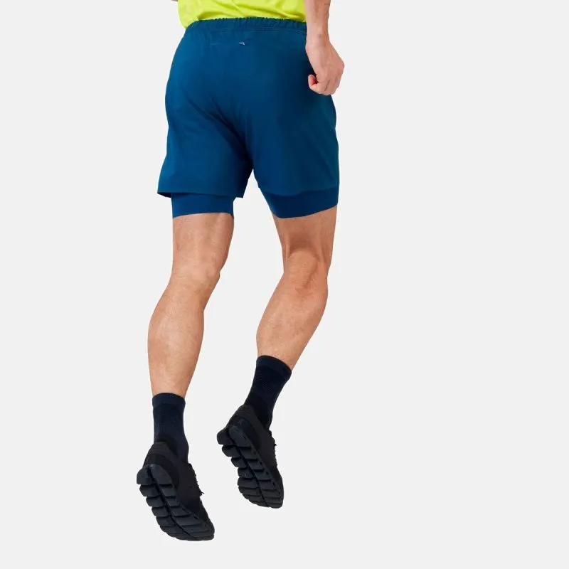 Pantaloncini da corsa da uomo Odlo 2 En 1 Zeroweight (Blue Wing Teal)