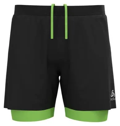 Pantaloncini Odlo Zeroweight 12 cm 2-in-1 Nero/Verde