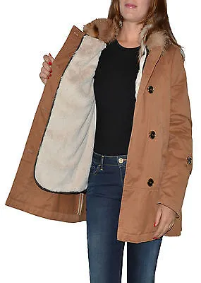 PINKO cappotto in gabardine con pelliccia effetto vintage super scontato