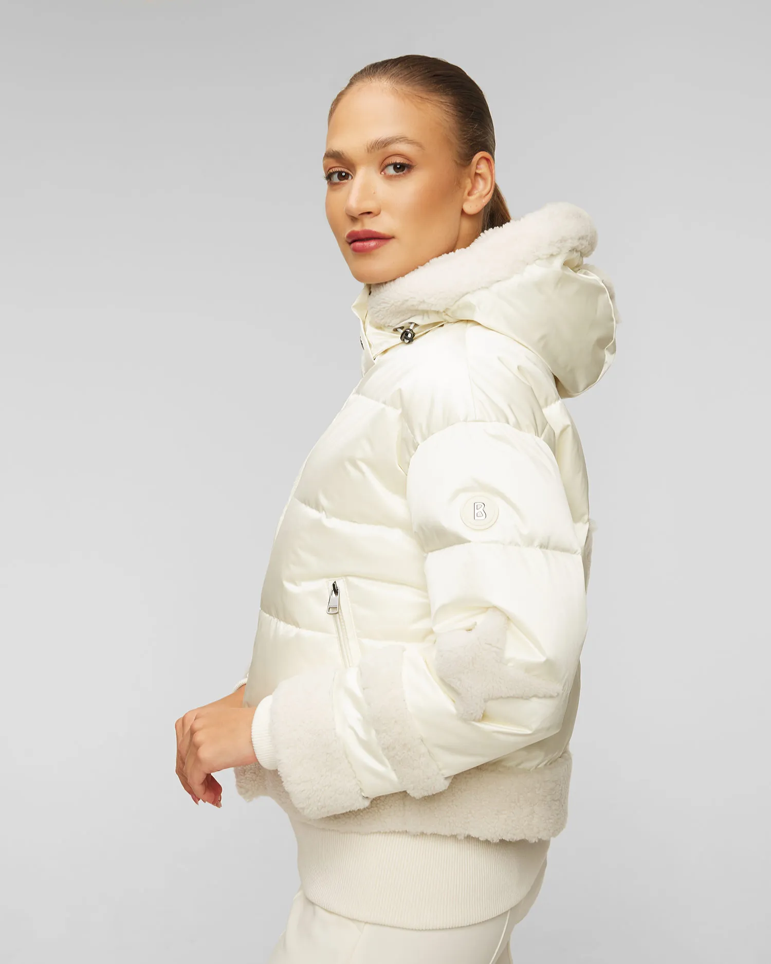 Piumino bianco con pelle di agnello da donna BOGNER Mia-Ld 31607452-133