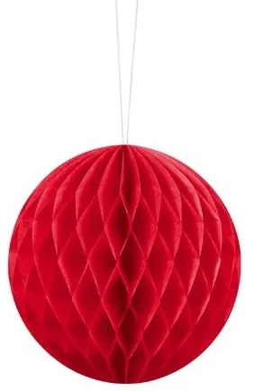 Pompon a nido d'ape rosso 10cm