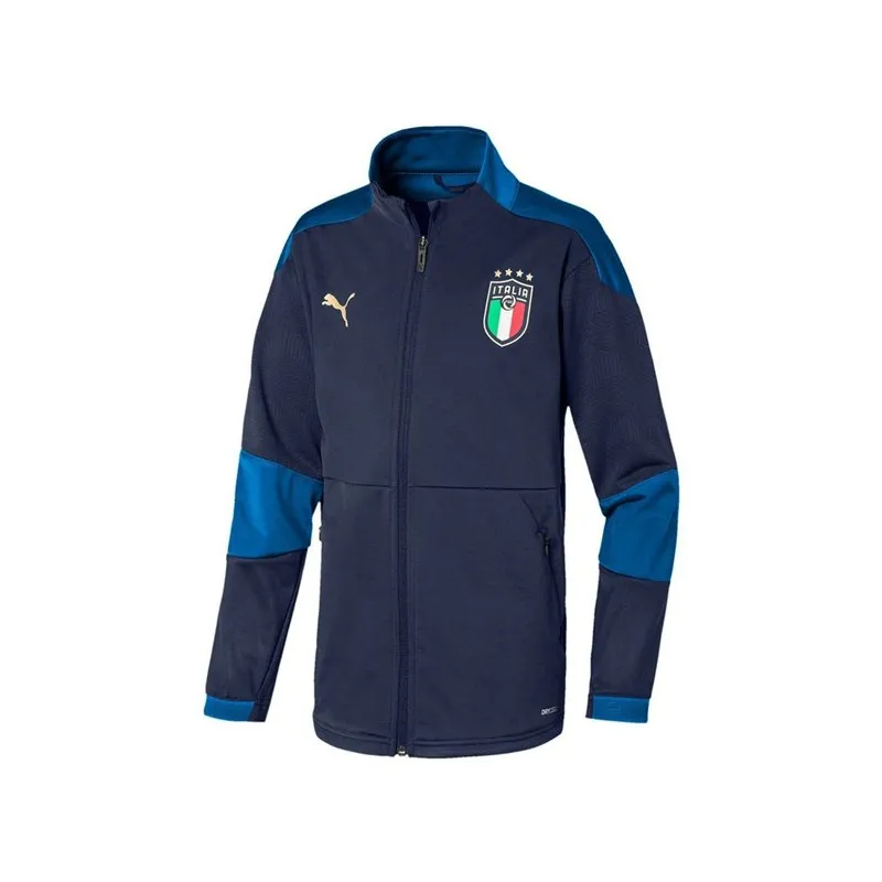 PUMA FELPA ITALIA EUROPEI 2021 RAGAZZO BAMBINO - FIGC TRAINING JACKET Jr - BLU SCURO/BLU