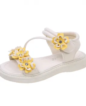 Sandali casual a punta aperta con fiori per bambini Estate 2022 New Sweet Princ