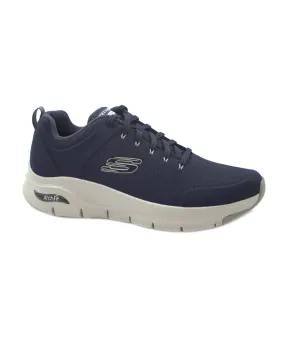 SKECHERS 232200 ARCH FIT navy blu scarpe uomo sneakers lacci tessuto