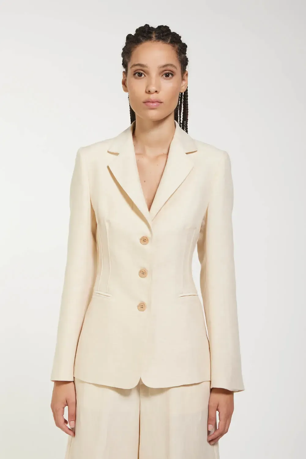 Slim Fit Cotton Jacket / Beige