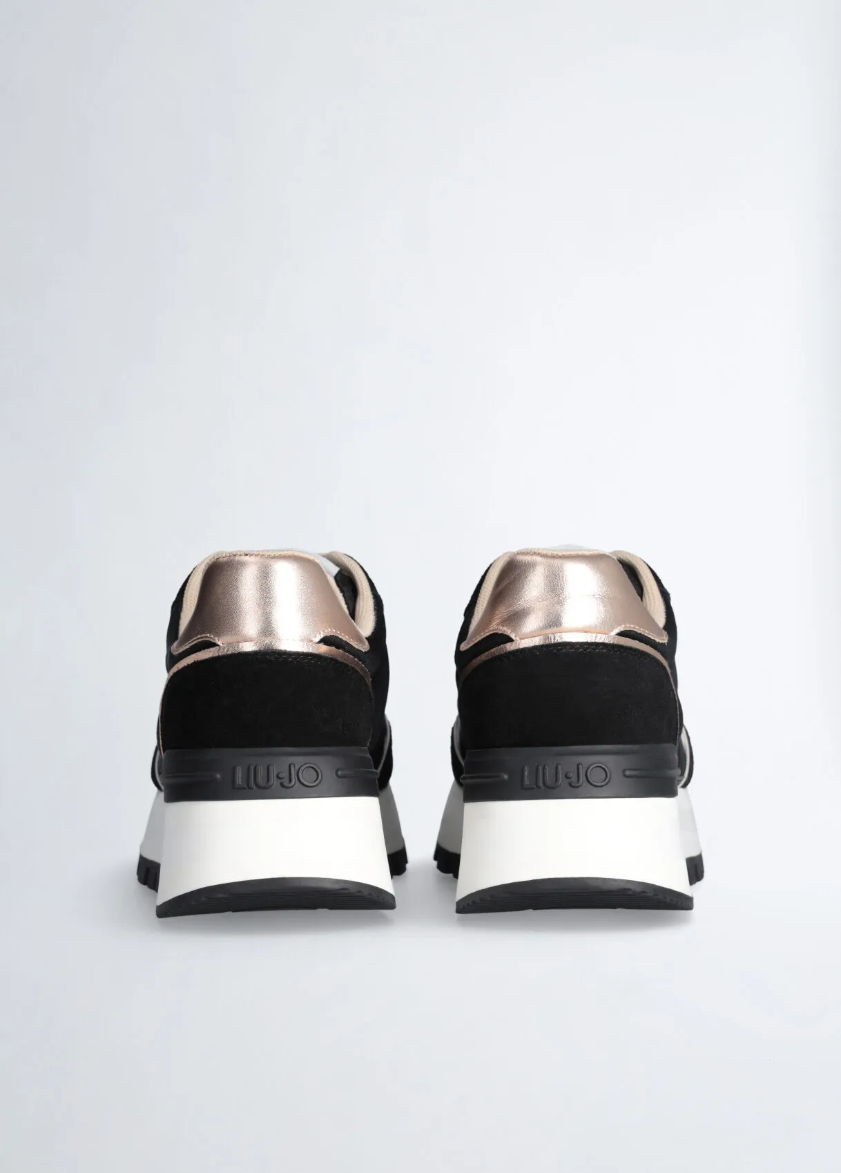 Sneakers platform in suede e shiny nylon