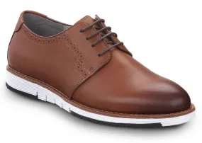 SR MAX  Beaufort, Men's, Brown/White, Dress Style, MaxTRAX Slip Resistant, Soft Toe Work Shoe