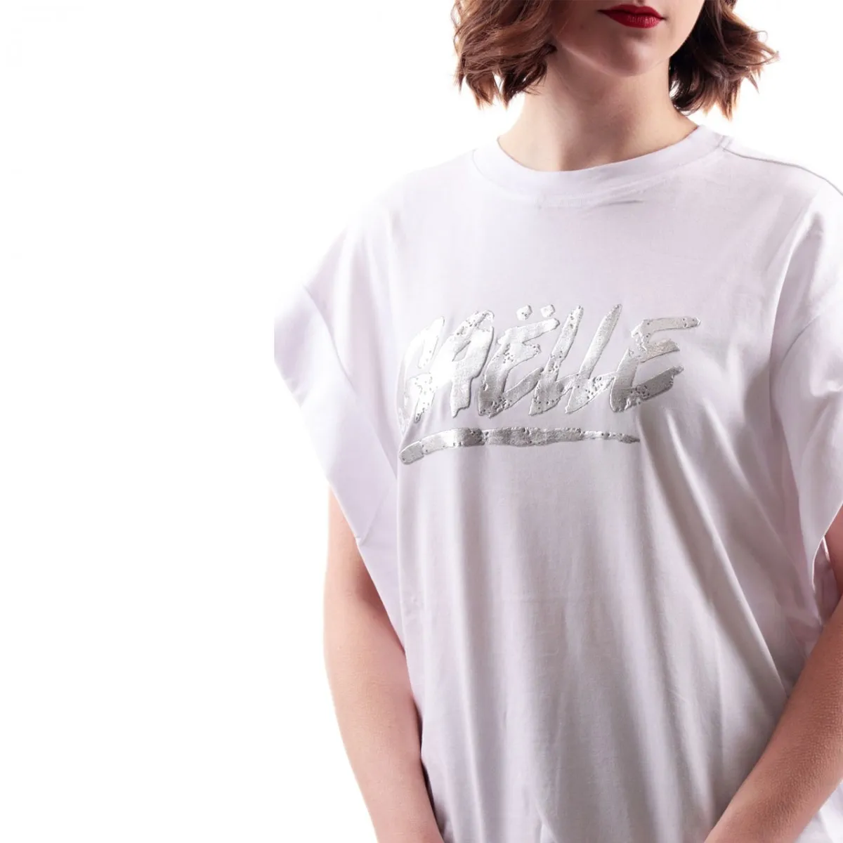 T-Shirt In Jersey Smanicata, Bianco