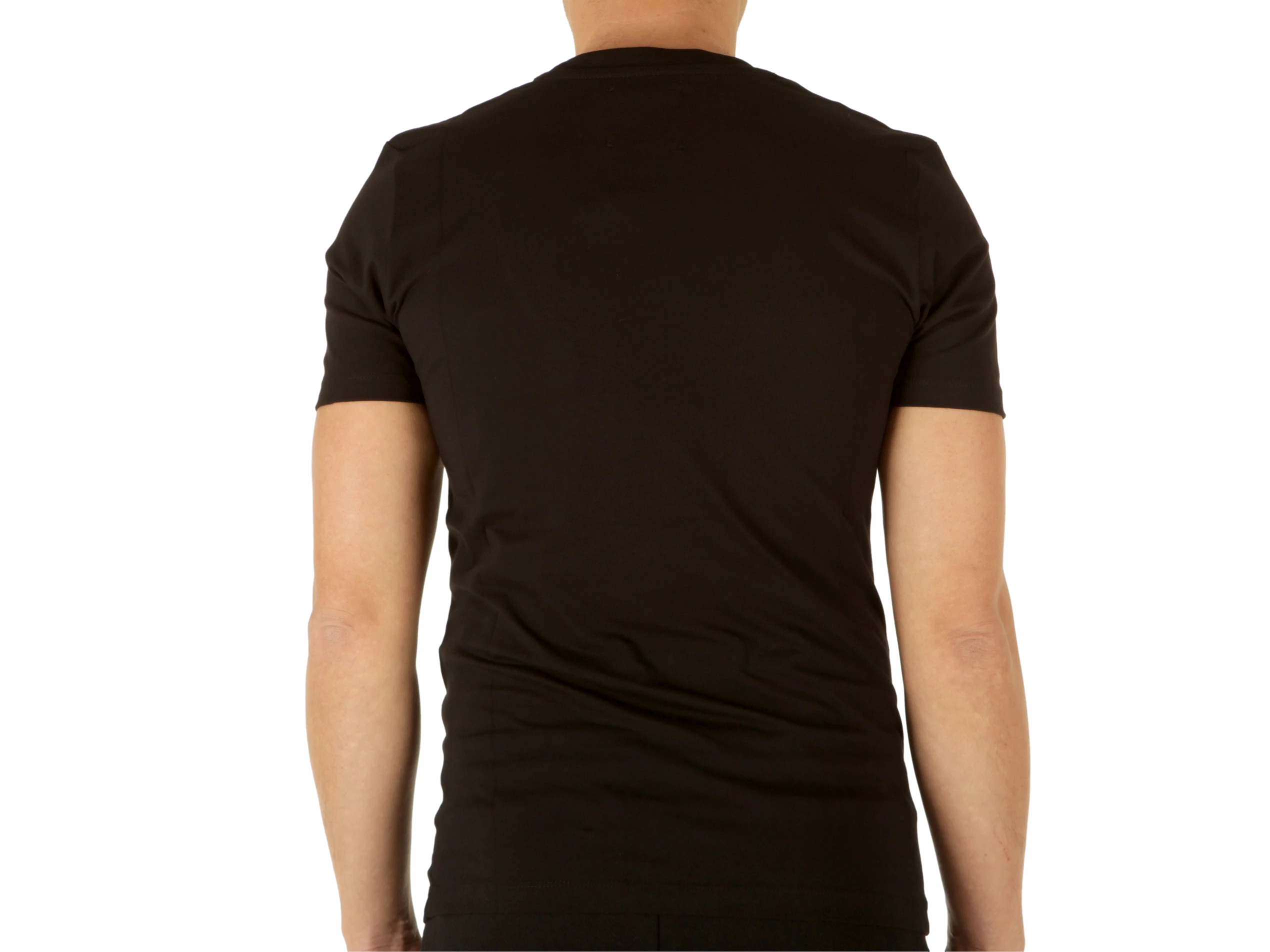 T-Shirt In Jersey Uomo Nero Stampa Gialla