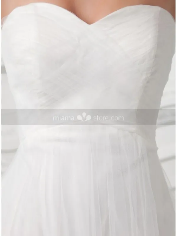 TINA - A-line Mermaid Sweetheart Chapel train Tulle Wedding dress