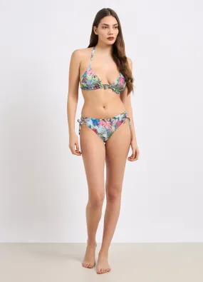 Top bikini a triangolo con stampa donna