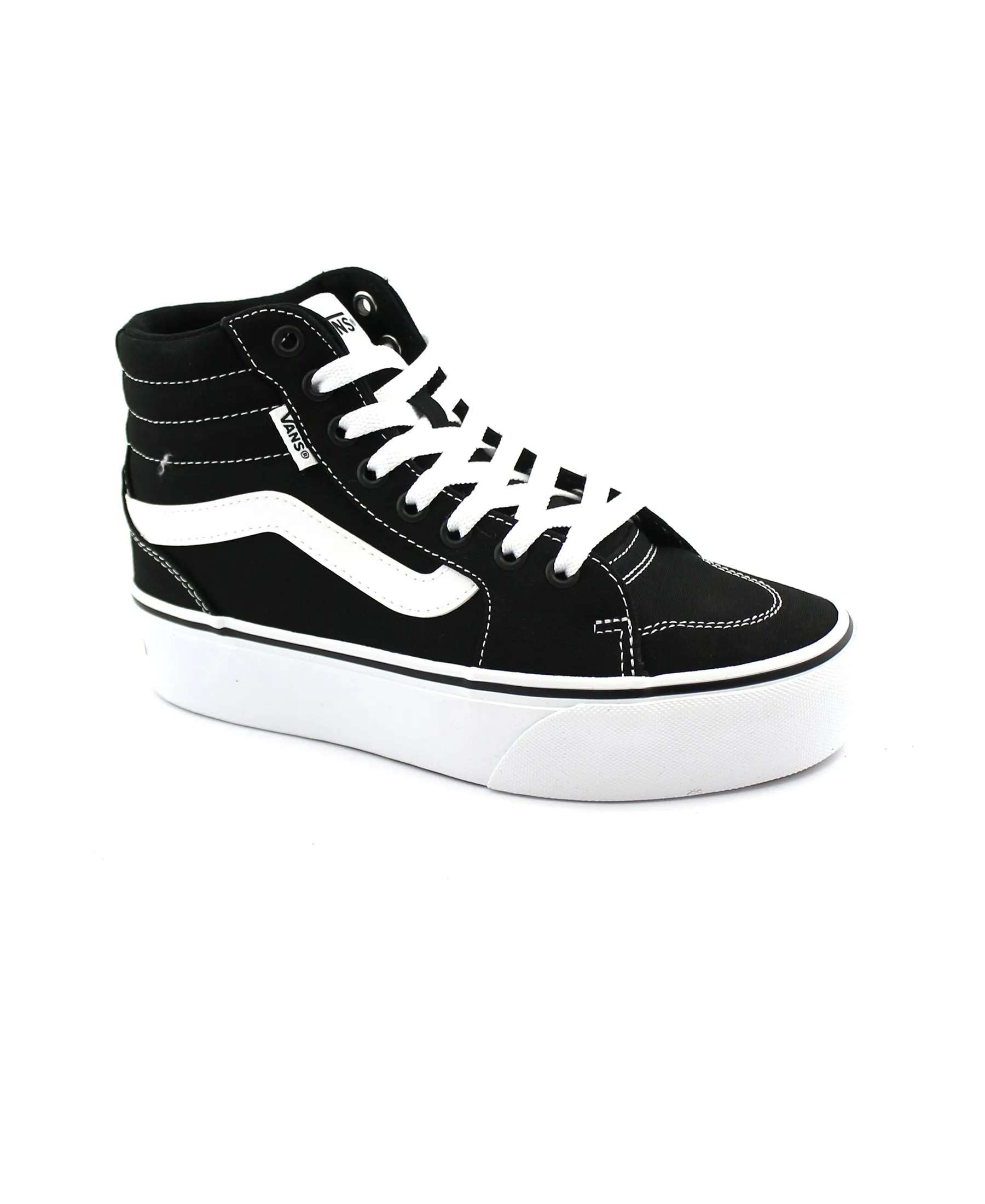 VANS FILMORE HI PLATFORM M71871 black white nero scarpe donna sneakers lacci tessuto