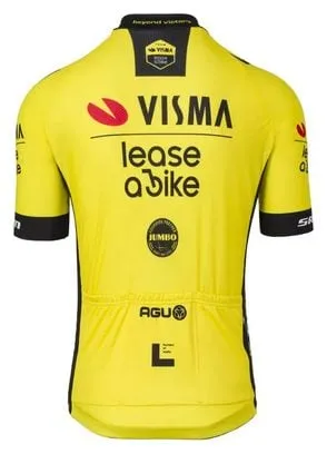 Visma Lease Replica Short Sleeve Jersey Black / Yellow